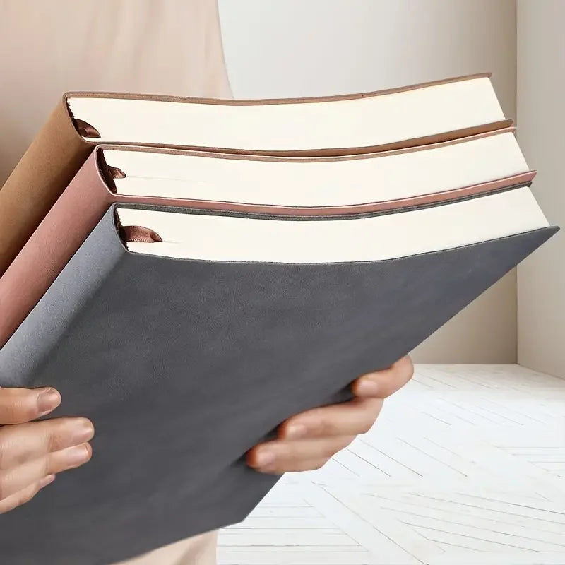 A Vintage A5 Leather Notebook With Soft Cover and Bookmark - Perfect for Business Meetings and College Life College Back to Scho