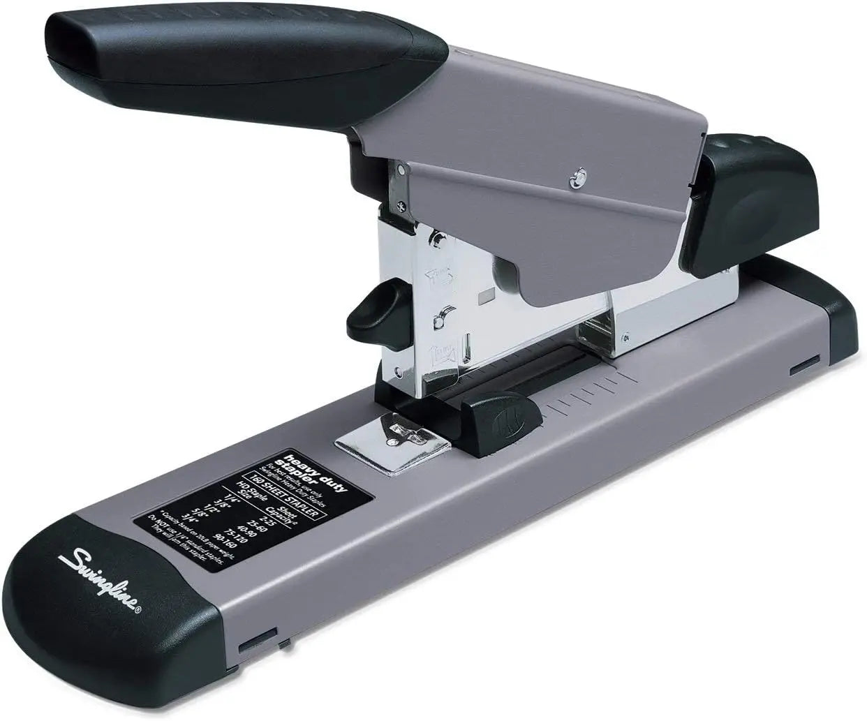 Heavy Duty Stapler, 160 Sheet Capacity, Jam Free Metal Desktop Office Tool in Black and Gray