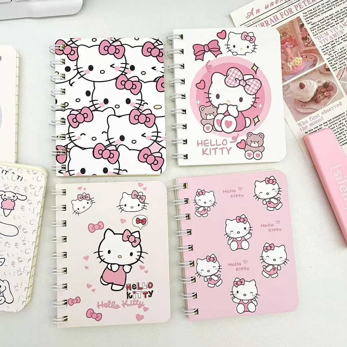 Random 1PCS 50 sheets Sanrio A7 Coil Notebook Kawaii Workbook Cartoon Notebook School Supplies Holiday Gift Supplie